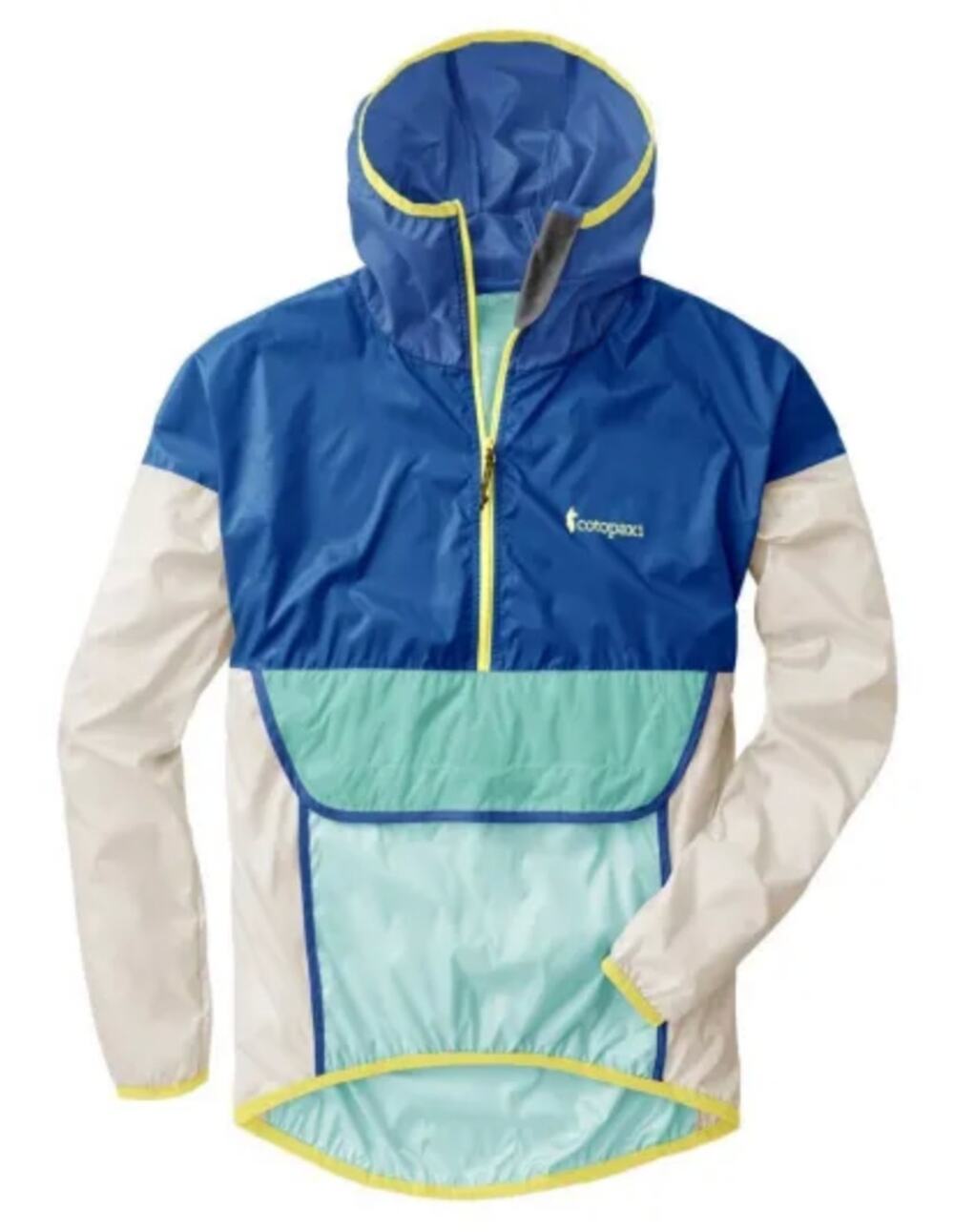 Cotopaxi Neon Teca Half Zip Windbreaker Colorblock Hooded Outdoor Hiking Blue XS